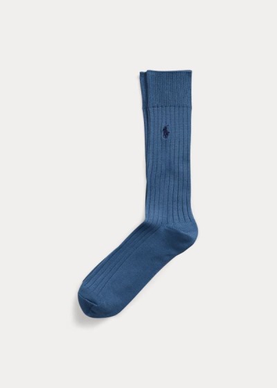 Calcetines Polo Ralph Lauren Hombre Azules - Egyptian Cotton Ribbed - NCMXP8627